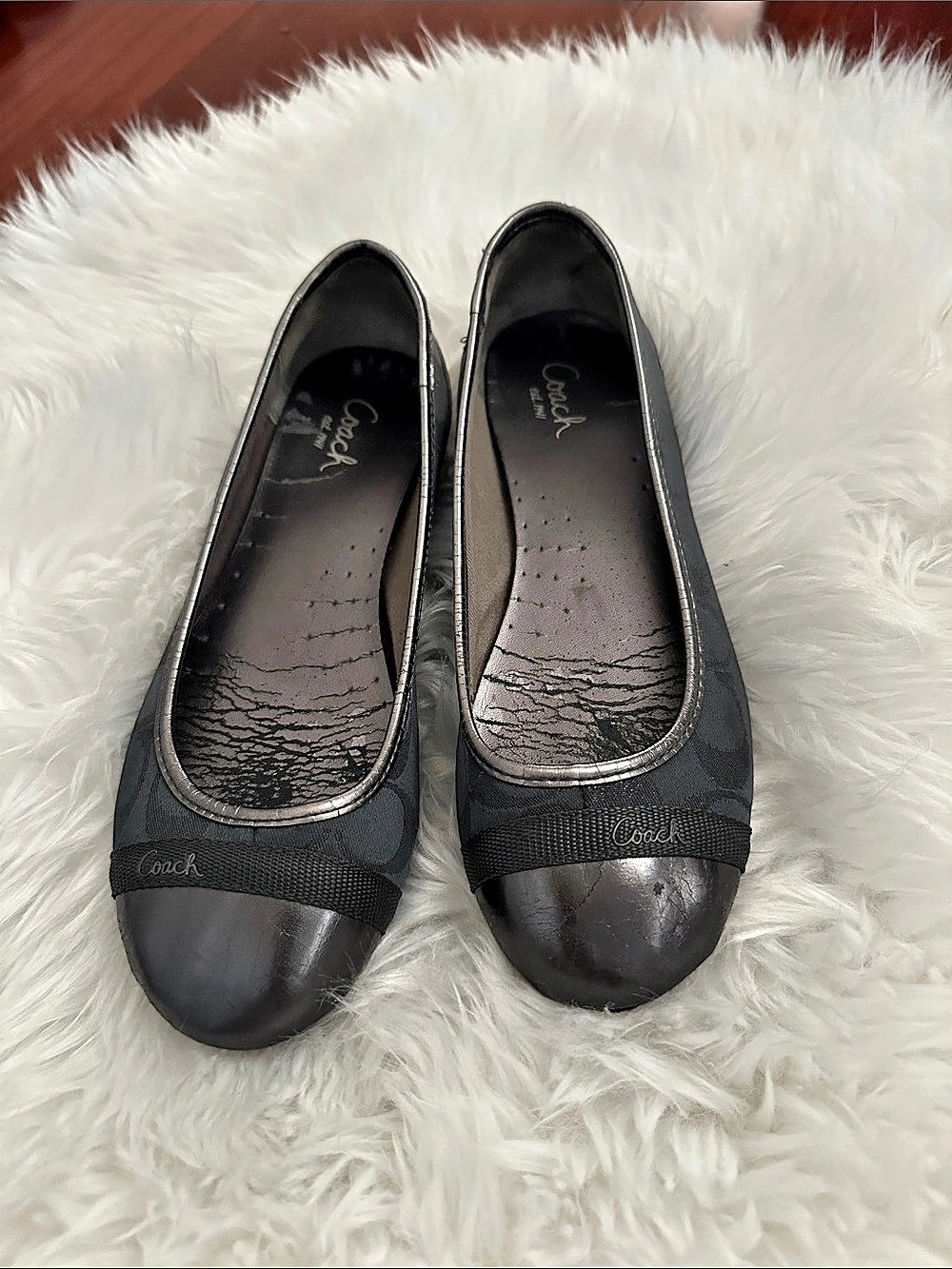 Coach Chelsea Signature Cap Toe Ballet Flat Black